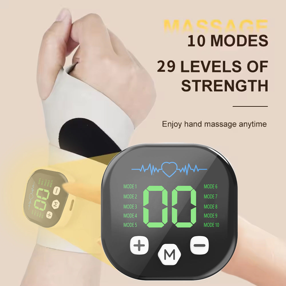 Hand Massager Wrist EMS Pulse Therapy Device for Carpal Tunnel & Arthritis Relief 10 Modes 29 Levels with Microcurrent for Hands & Wrist Portable Therapy Gift for Men Women