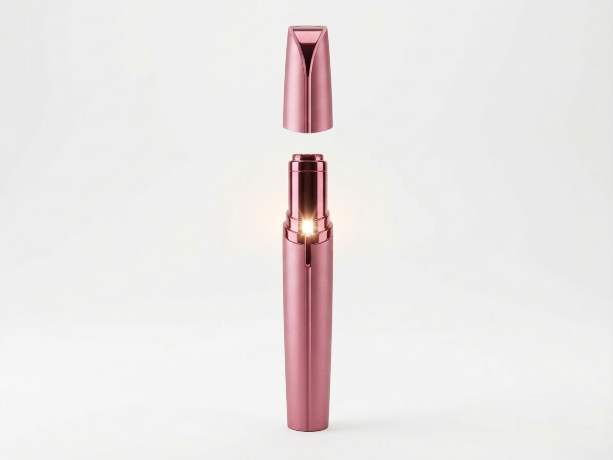 Mini Electric Eyebrow Trimmer Lipstick Brows Pen Hair Remover Painless Razor Epilator with LED Light