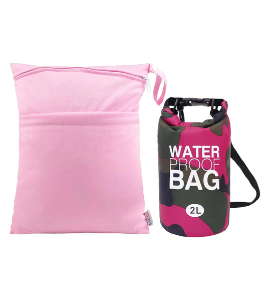 ALVABABY 2L Waterproof Dry Bag with Reusable Wet Dry Bag Multifunctional with Adjustable Straps Roll-Top Closure for Water Sports Boating Kayaking Swimming and Beach 2WFL01