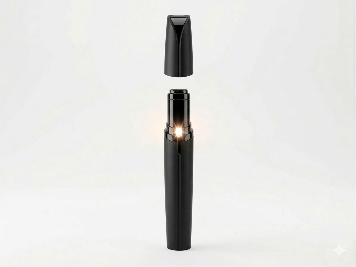 Mini Electric Eyebrow Trimmer Lipstick Brows Pen Hair Remover Painless Razor Epilator with LED Light