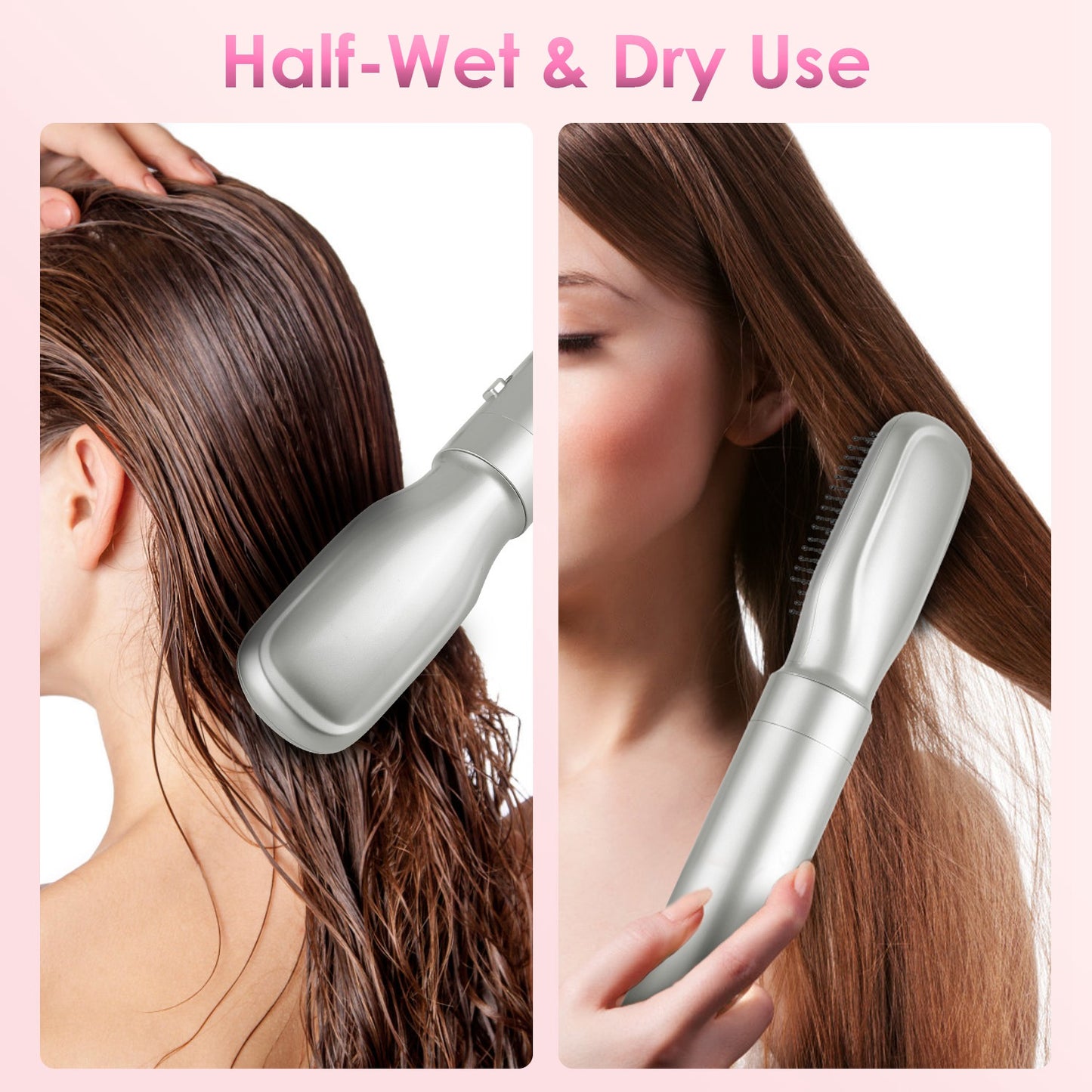 1Pc 6 In 1 Hot Air Styler Volumizer Straightener Curler Dryer Automatic Wrap Styler Hair Dryer Brush Set With 3 Temp Settings ALCI Plug Glove Cable Zip Tie