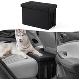 Mixsuper Liner Dog Car Seat Extender with Storage Car Back & Front Seat Extender for Dogs up to 200lbs Dog Seat Extender with Storage for Large & Small Dog Car Seat Gap Filler Black