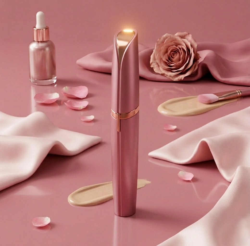 Mini Electric Eyebrow Trimmer Lipstick Brows Pen Hair Remover Painless Razor Epilator with LED Light