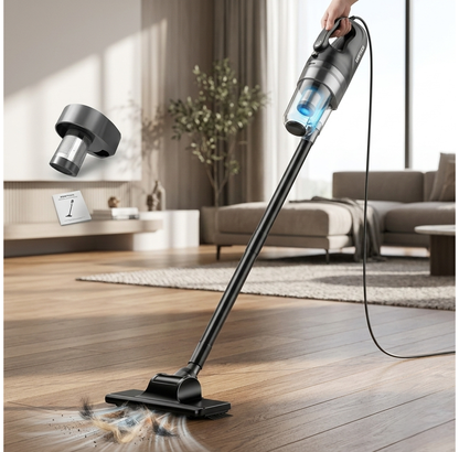 SOWTECH Corded Stick Vacuum Cleaner 20Kpa Powerful Suction Stick Vacuum with 23Ft Cord 6 in 1 Lightweight Vacuum Cleaner for Hard Floor Pet Hair Black