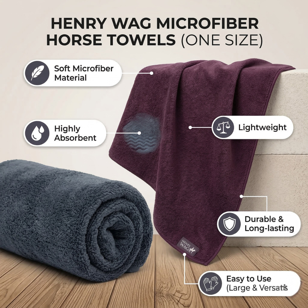 Henry Wag Microfiber Horse Towel (One Size) (Gray/Plum)