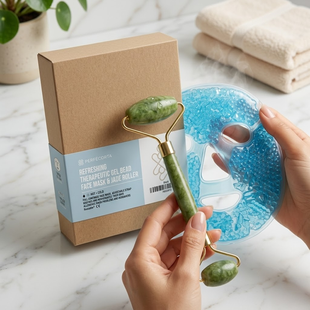 Jade Roller Ice Face Mask Set