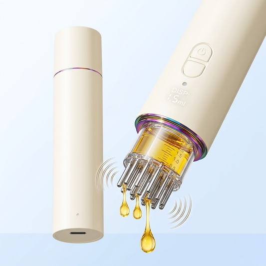 Electric Hair Oil Applicator and Scalp Massager 2 in 1 Latest Scalp Oil Applicator for ALL Hair Essential Oil Serum Electric Quantitative Oil Dispensing Brush Handheld Hair Oil Dispenser Comb