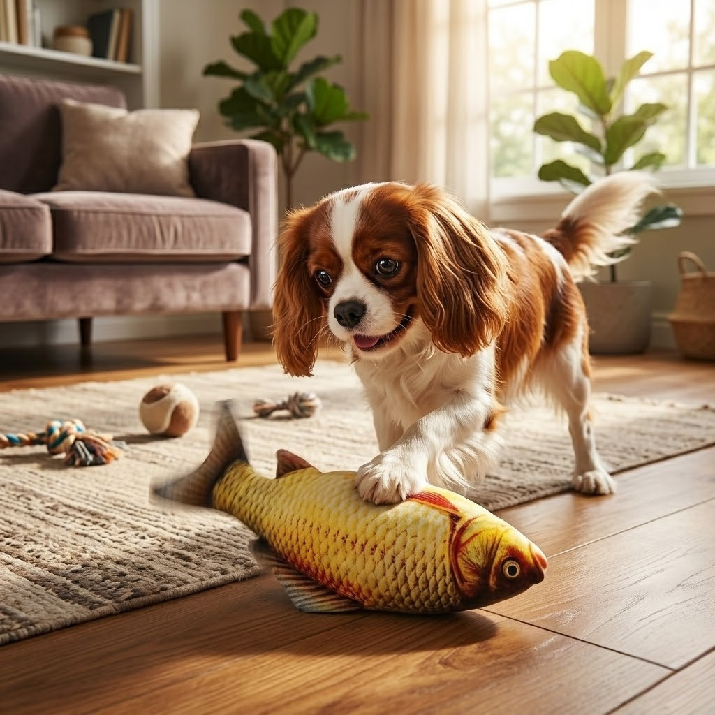 VAIZIQ Flopping Fish Electric Moving Dog Fish Toy，Realistic Flopping Fish Rocking Dog Toy，Indestructible Dog Toys Interactive Pet Toys for Dog Exercise，Small and Medium Dog Floppy Fish Dog Chew Toy