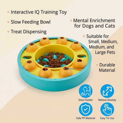1Pc Dog Puzzle Food Feeder Slow Feeding Bowl Interactive Toy Dog Treat Dispensing Toy For IQ Training Mental Enrichment For Small Medium Large Dog Cat
