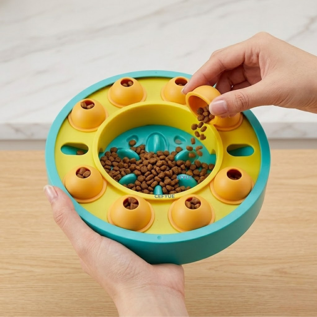 1Pc Dog Puzzle Food Feeder Slow Feeding Bowl Interactive Toy Dog Treat Dispensing Toy For IQ Training Mental Enrichment For Small Medium Large Dog Cat