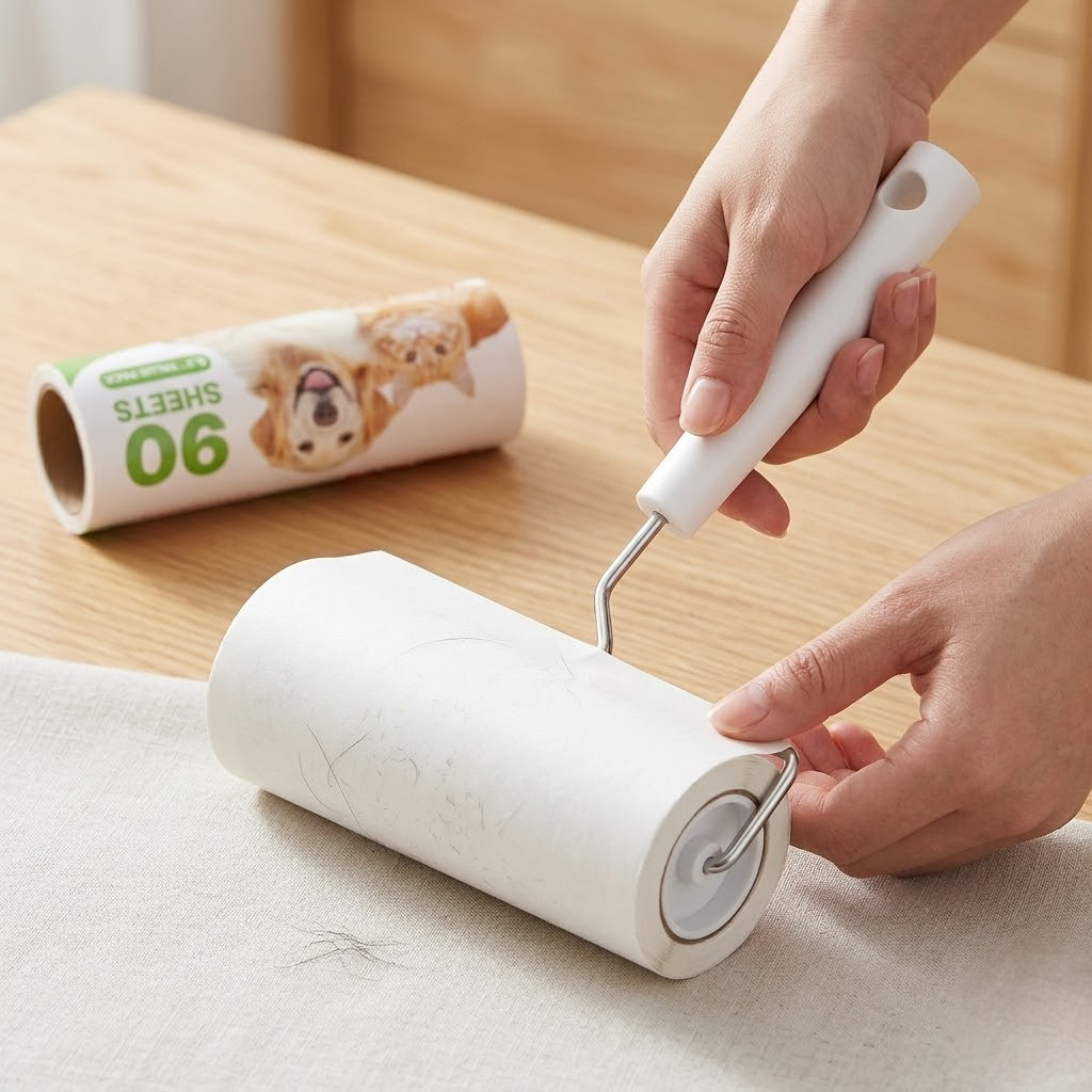 Sticky Lint Roller, 3 Pack Large Pet Hair Rollers Remover Set, 270 Sheets Extra Sticky Lint Roller With Upgraded Handle, Portable Cat And Dog Hair Remover For Carpet, Couch, Clothing And Bedding
