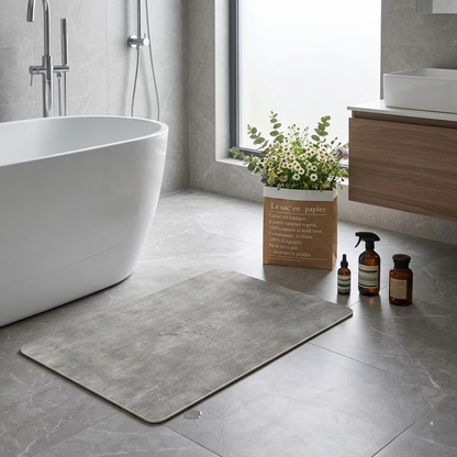 Sbhhome Thin Bath Mat 32x20 Rubber Anti-Slip Bathroom Mat Quick Dry Bath Mat Thin Bathroom Rugs Fit Under Door Bath Mats for Bathroom Floor Tub and Shower Sink Gray