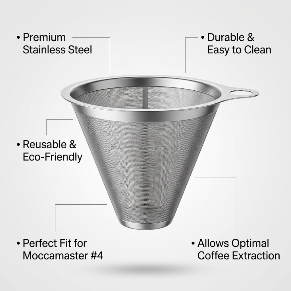 Stainless Steel #4 Coffee Filter for Moccamaster