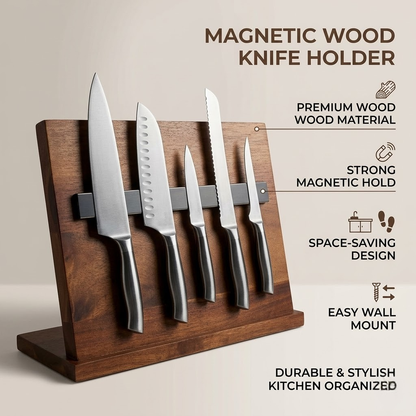 Magnetic Wood Knife Holder