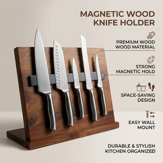 Magnetic Wood Knife Holder
