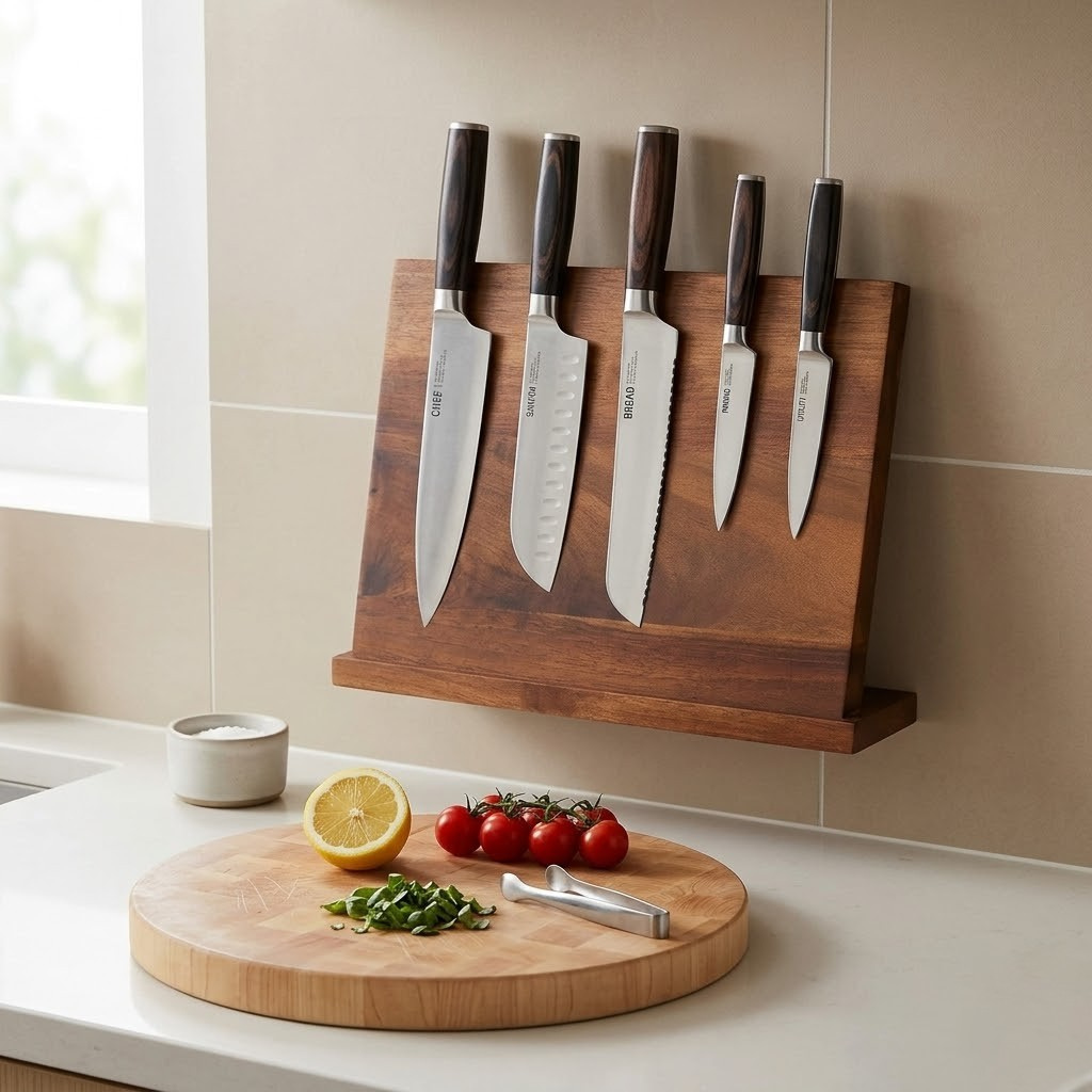 Magnetic Wood Knife Holder