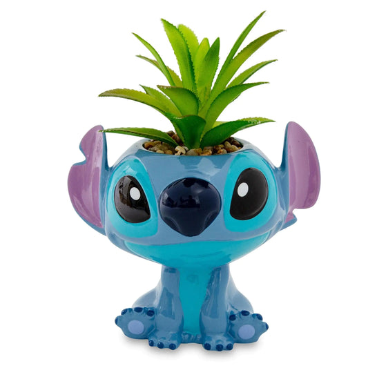 Toynk Disney Lilo & Stitch Full Body 5-Inch Ceramic Planter with Artificial Succulent