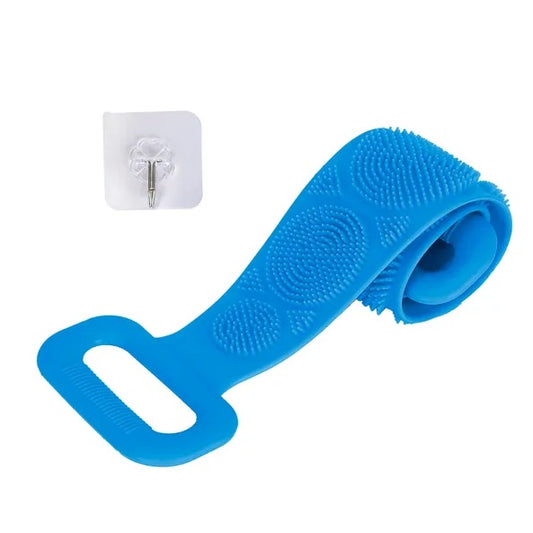 Silicone Back Scrubber Belt For Shower Exfoliating Foaming Body Wash Strap Brush Bristles Massage Dots