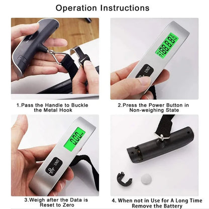 Portable handheld hanging scale.Luggage weight scale 110 lb/50kg electronic luggage travel weighing.Does not include the battery