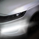 2Pcs LED Daytime Running Lights Car LED COB DRL Fog Lights IP45 Waterproof LED Strip Fog Day Driving Lamp Sticker For 12V Car Interior Exterior Use