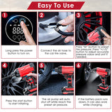 1Pc 150PSI Cordless Car Tire Inflator Rechargeable  2V Portable Electric Air Compressor With LED Light For Car Bike Motorcycle Ball