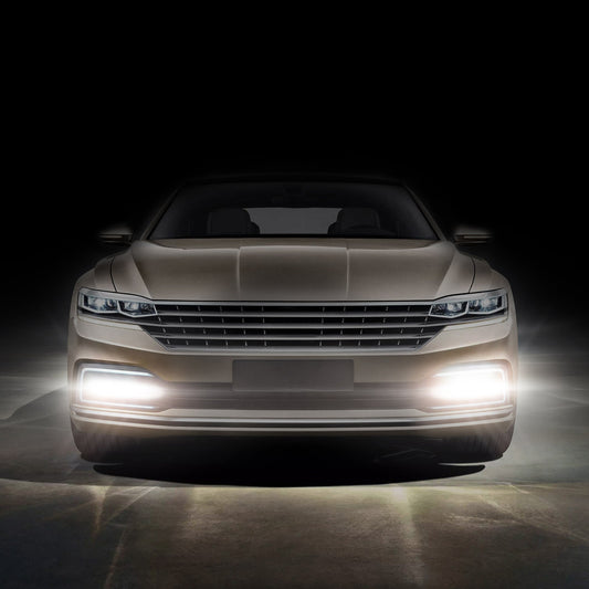 2Pcs LED Daytime Running Lights Car LED COB DRL Fog Lights IP45 Waterproof LED Strip Fog Day Driving Lamp Sticker For 12V Car Interior Exterior Use