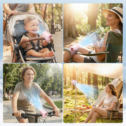 Joytutus Summervibes-2026 Clip-On Vehicle Fan, Vehicle Accessories, Auto Accessories, 360° Rotatable, 100 Adjustable Speeds, LED Display, USB Rechargeable, 16℃ Semi-Cooling, 20Hr 3000mAh Battery, Portable Personal Cooling Device